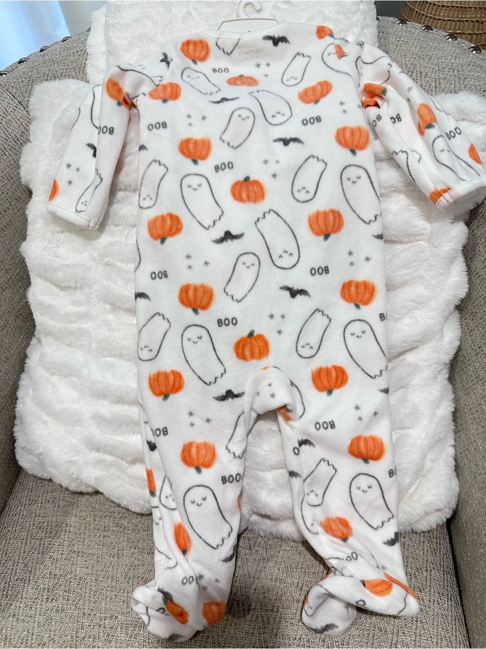 Carter’s Halloween Footed Pajamas & Cat & Jack Fall One-Piece 6-9M